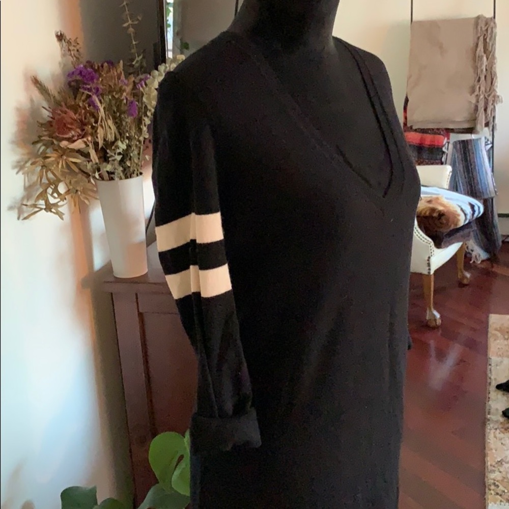 Varsity V-Neck Sweater Dress